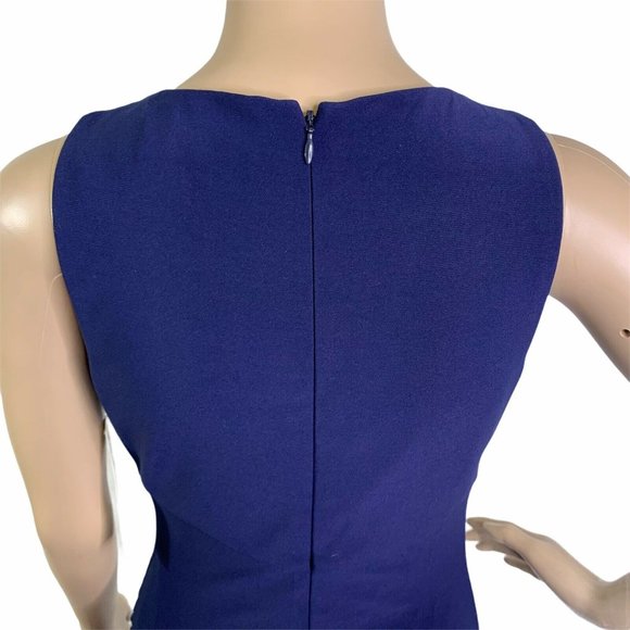 Eliza J Navy Embellished Neckline Ruched Gown - Picture 8 of 12